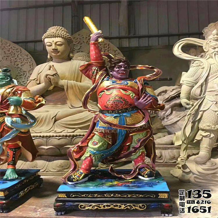 玻璃鋼彩繪大型人物景觀(guān)十二神將雕塑