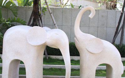 公園景區(qū)玻璃鋼抽象大象雕塑