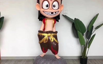 商場(chǎng)電影院玻璃鋼卡通彩繪魔童降世哪吒雕塑