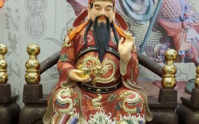 寺廟大型玻璃鋼彩繪招財進(jìn)寶財神雕塑