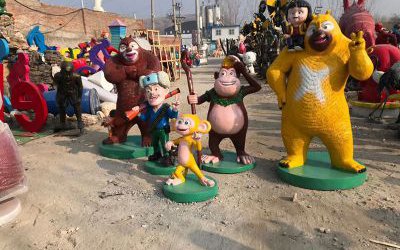 戶外公園游樂(lè)園擺放卡通人物熊出沒(méi)系列玻璃鋼雕塑