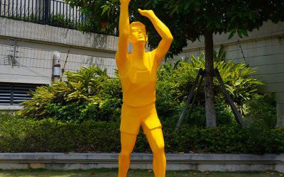 體育廣場(chǎng)戶外抽象打籃球運(yùn)動(dòng)景觀玻璃鋼人物雕塑