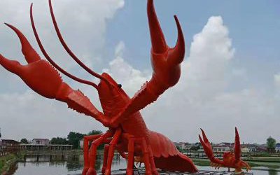戶(hù)外創(chuàng)意玻璃鋼仿真動(dòng)物龍蝦雕塑